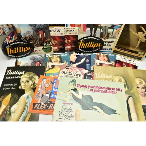 137 - ADVERTISING INTEREST, a collection of twenty five advertising boards /display cards relating to shoe... 