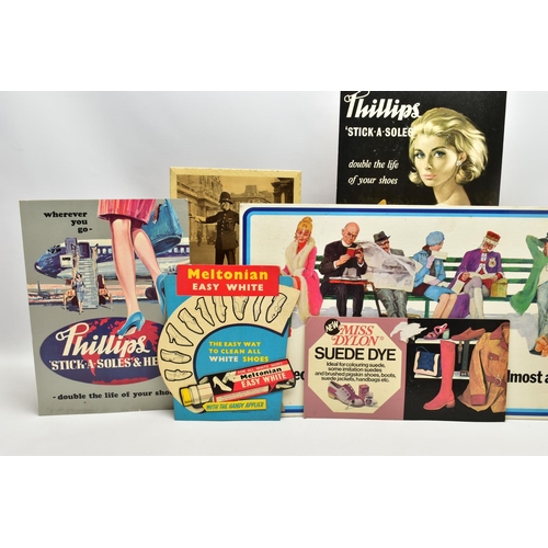 137 - ADVERTISING INTEREST, a collection of twenty five advertising boards /display cards relating to shoe... 