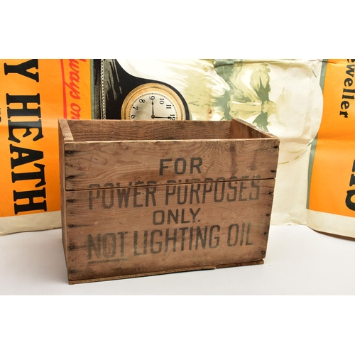 139 - ADVERTISING INTEREST: a Shell Co of New Zealand Ltd oil engine Kerosene wooden crate containing a he... 