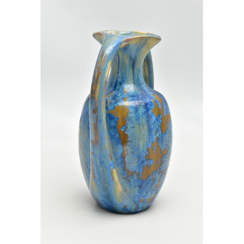 144 - PIERREFONDS - AN EARLY 20TH CENTURY FRENCH STUDIO POTTERY VASE, the ovoid body rising to an elongate... 