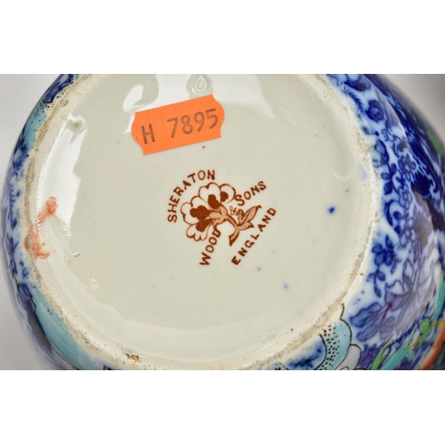 151 - A GROUP OF CERAMICS, to include two Wedgwood & Co Lily pattern blue and white meat plates, approxima... 