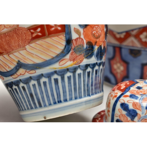 156 - A GROUP OF LATE 19TH AND EARLY 20TH CENTURY JAPANESE IMARI PORCELAIN, the majority with damage and i... 