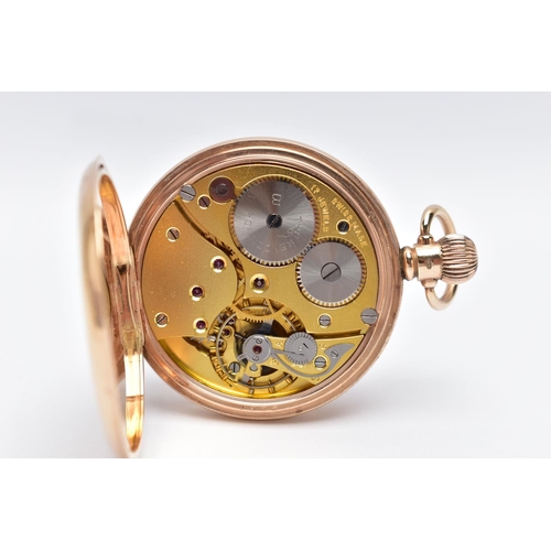 11 - AN EARLY 20TH CENTURY 9CT GOLD KEYLESS WIND KENDAL & DENT OPEN FACE POCKET WATCH TOGETHER WITH GLASS... 