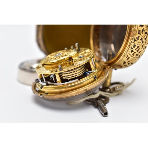 18 - A GEORGE III PAIR CASED, QUARTER REPEATER VERGE POCKET WATCH BY 'DANIEL & THOMAS GRIGNION', circa 17... 