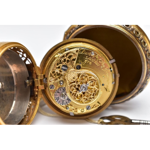 18 - A GEORGE III PAIR CASED, QUARTER REPEATER VERGE POCKET WATCH BY 'DANIEL & THOMAS GRIGNION', circa 17... 