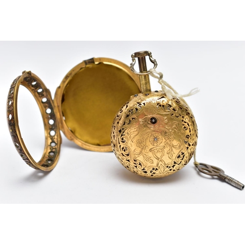 18 - A GEORGE III PAIR CASED, QUARTER REPEATER VERGE POCKET WATCH BY 'DANIEL & THOMAS GRIGNION', circa 17... 