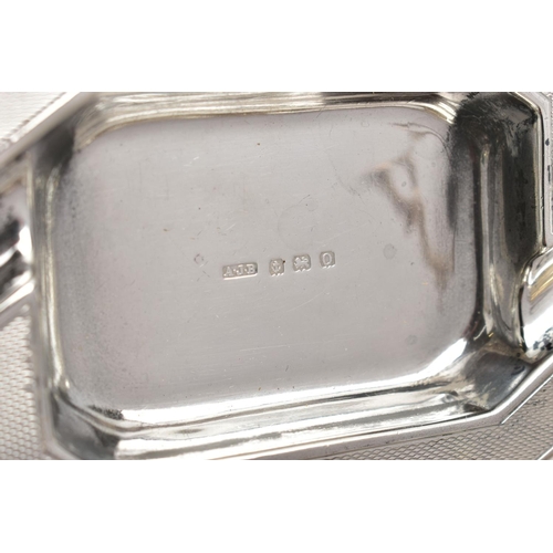 50 - A SMALL PARCEL OF VICTORIAN AND LATER SILVER, comprising a pair of George VI shaped rectangular asht... 