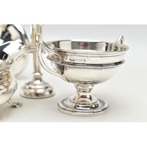 51 - A SMALL PARCEL OF SILVER VASES, ETC, comprising a George V small circular twin handled trophy cup, m... 