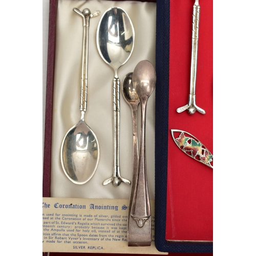 53 - A CASED SET OF TWELVE ELIZABETH II SILVER REPLICAS OF THE CORONATION ANOINTING SPOON, maker's mark i... 