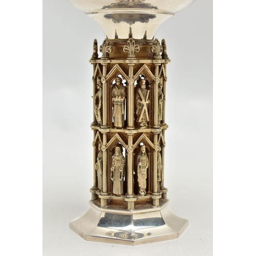 63 - AN ELIZABETH II PARCEL GILT SILVER AURUM LIMITED EDITION WELLS CATHEDRAL GOBLET, designed by Hector ... 