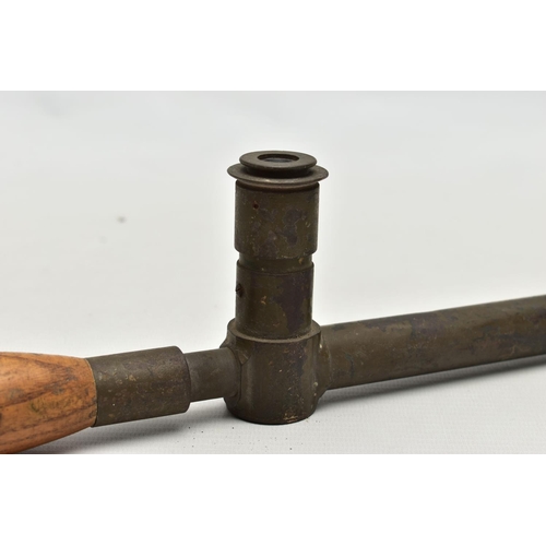 164 - A WWI TRENCH PERISCOPE  BY R & J BECK, 1918 MK IX, no. 21722, turned wooden handle, length 59cm appr... 