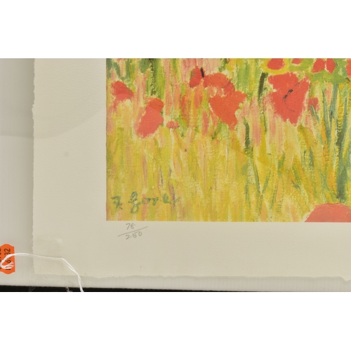 212 - FREDERICK GORE RA (BRITISH 1913-2009) 'A FIELD OF POPPIES, LACOSTE', a signed limited edition lithog... 