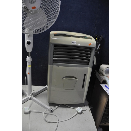 1060 - A PREM I AIR DEHUMIDIFIER, two standard fans and a table fan (all PAT pass and working) (4)