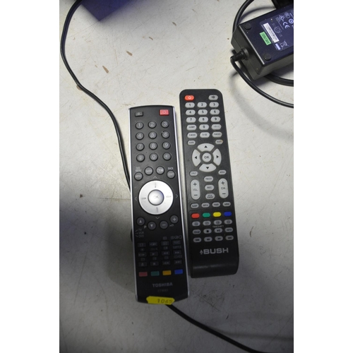 1065 - A TOSHIBA 19W330DB 19in TV with remote, and a Bush BLED19HDL8 19in TV with remote (both PAT pass and... 