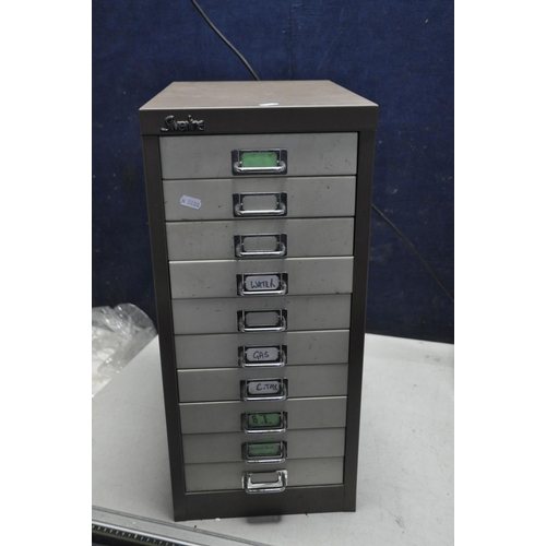 1069 - A SILVERLINE TEN DRAWER FILE CABINET width 28cm depth 41cm height 61cm