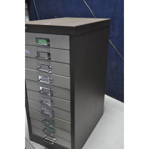 1069 - A SILVERLINE TEN DRAWER FILE CABINET width 28cm depth 41cm height 61cm