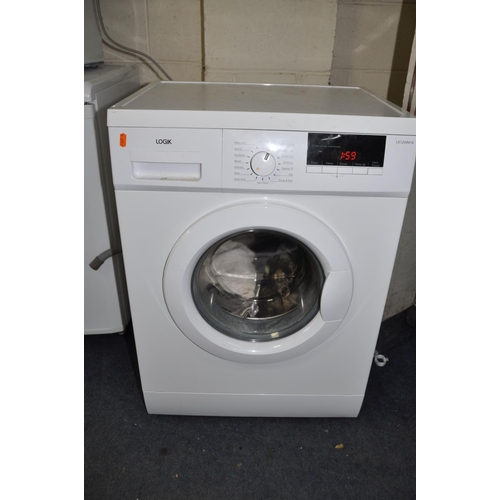 1085 - A LOGIK L612WM16 WASHING MACHINE, width 60cm x depth 50cm x height 85cm (PAT pass and powers up but ... 