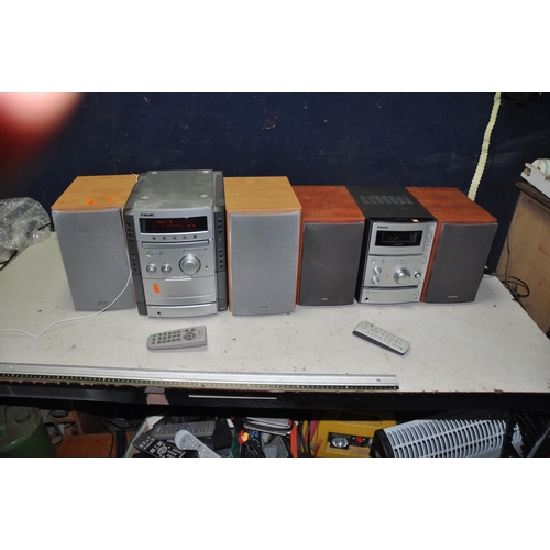 1095 - A SONY CMT-CPX11 MINI HI FI, with matching speakers and remote, and a Sony CMT-CP555 with matching s... 