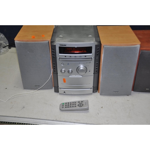 1095 - A SONY CMT-CPX11 MINI HI FI, with matching speakers and remote, and a Sony CMT-CP555 with matching s... 