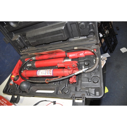 1105 - A SELECTION OF AUTOMOTIVE TOOLS, including a cased Sealey RE97/10.v3 10 tonne Hydraulic Body Repair ... 