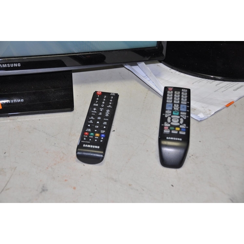 1110 - A SAMSUNG UE24N4300AK 24in TV with remote, and a Samsung P2270HD 22in TV with remote (both PAT pass ... 