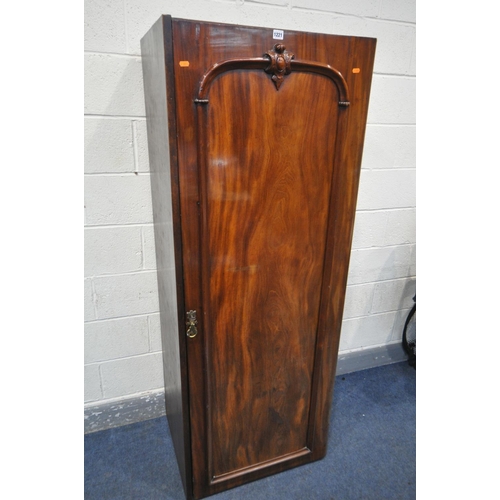 1221 - A VICTORIAN FLAME MAHOGANY WARDROBE, comprising of only a single door section, width 69cm x depth 54... 