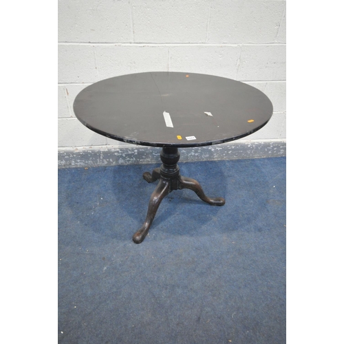 1227 - A GEORGIAN MAHOGANY TRIPOD TABLE, diameter 93cm x height 71cm (condition - surface marks and stains,... 