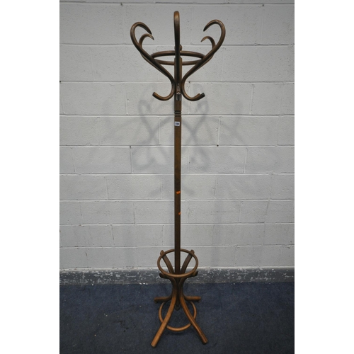 1288 - A MODERN BEECH BENTWOOD HAT STAND, height 195cm