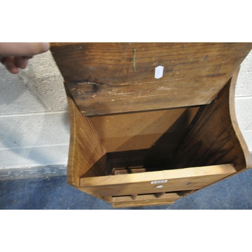 1324 - A 20TH CENTURY PINE BAGUETTE BOX, with a hinged lid and a single drawer, width 32cm x depth 20cm x h... 