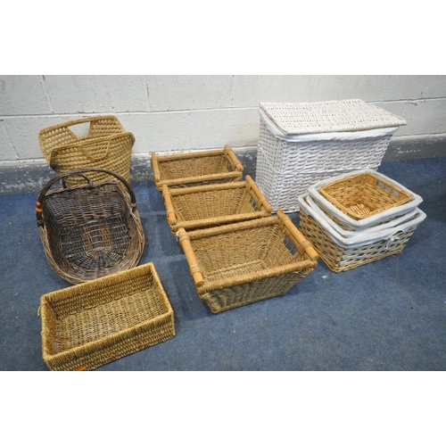 1329 - A SELECTION OF WICKER, of various styles and sizes