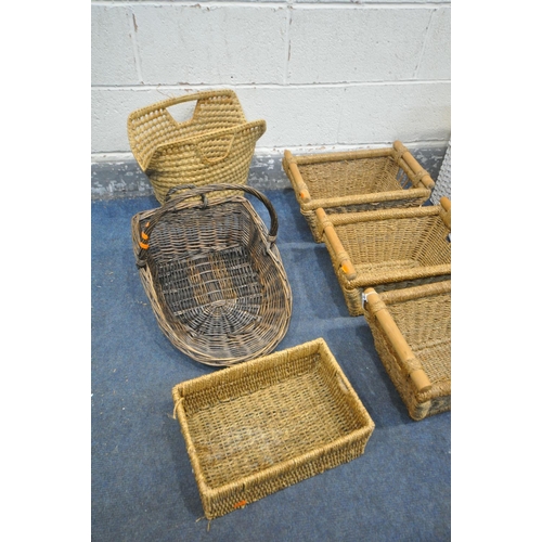 1329 - A SELECTION OF WICKER, of various styles and sizes