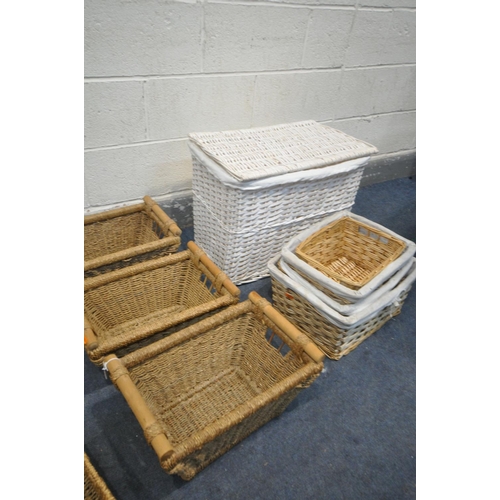 1329 - A SELECTION OF WICKER, of various styles and sizes