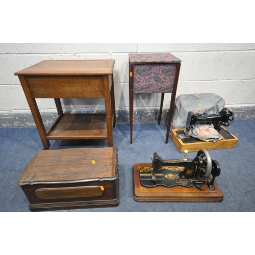 1389 - A VINTAGE MAHOGANY CASED BRADBURY & CO NO1 SEWING MACHINE (condition:-gilt partly worn, chips to cas... 