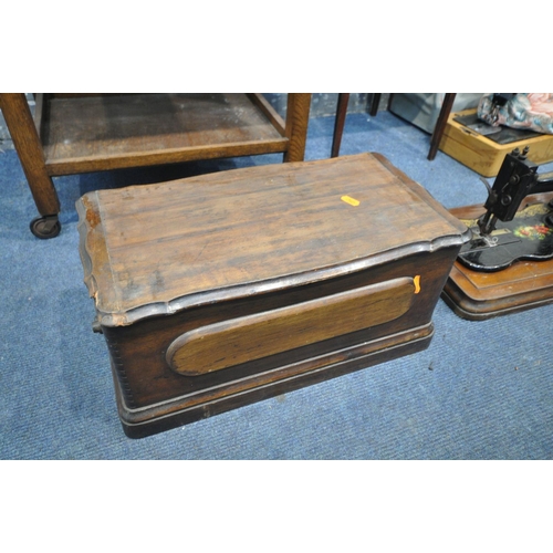 1389 - A VINTAGE MAHOGANY CASED BRADBURY & CO NO1 SEWING MACHINE (condition:-gilt partly worn, chips to cas... 