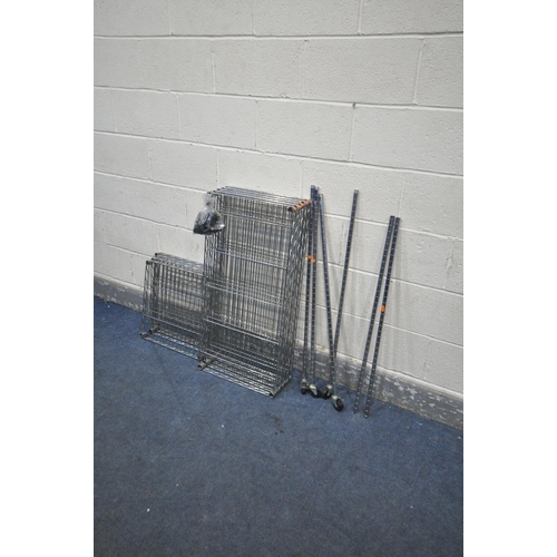 1396 - A SET OF DISMANTLED CHROME CATERING SHELVING (appears incomplete)