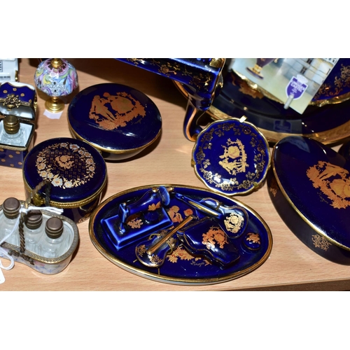 420 - A COLLECTION OF LIMOGES PORCELAIN ITEMS, to include a Dubarry Limoges porcelain basket containing th... 