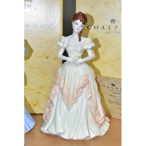 432 - FOUR BOXED COALPORT FIGURINES, comprising Ladies of Fashion 'Anne' Figurine of the Year 1997, with c... 