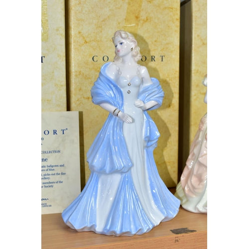 432 - FOUR BOXED COALPORT FIGURINES, comprising Ladies of Fashion 'Anne' Figurine of the Year 1997, with c... 