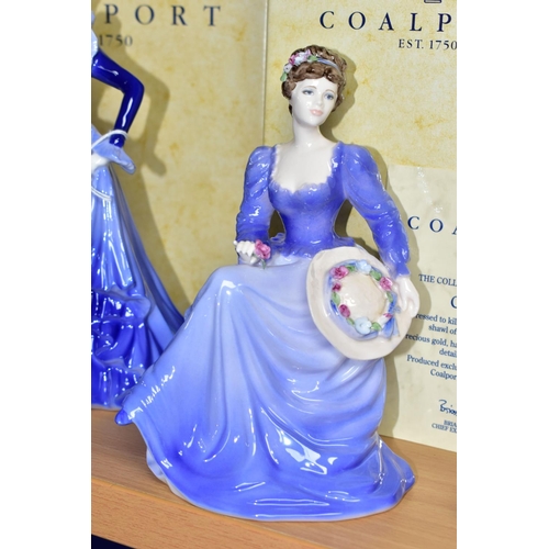 432 - FOUR BOXED COALPORT FIGURINES, comprising Ladies of Fashion 'Anne' Figurine of the Year 1997, with c... 