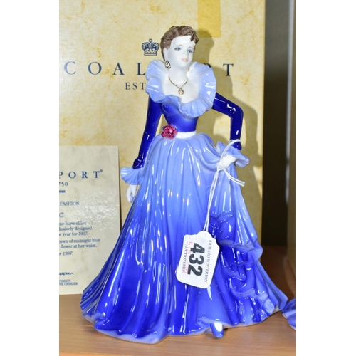 432 - FOUR BOXED COALPORT FIGURINES, comprising Ladies of Fashion 'Anne' Figurine of the Year 1997, with c... 