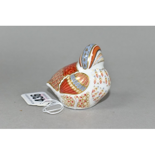 436 - A ROYAL CROWN DERBY TEAL DUCKLING PAPERWEIGHT, an exclusive to The Royal Crown Derby Collectors Guil... 