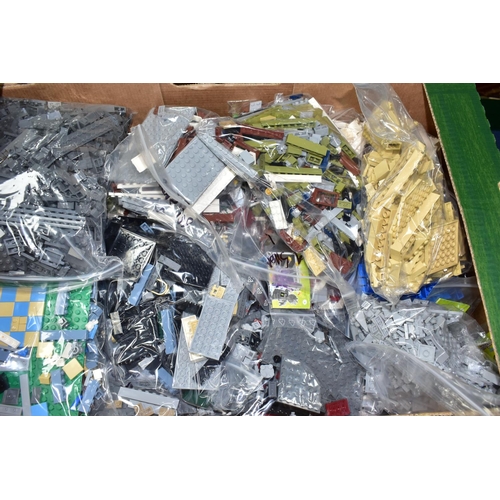 482 - A BOX CONTAINING A QUANTITY OF ASSORTED LEGO PARTS, all sealed in plastic bags, to include blocks so... 