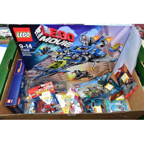 484 - A QUANTITY OF ASSORTED LEGO SETS, to include sealed City set, No.60095 and opened and resealed Movie... 