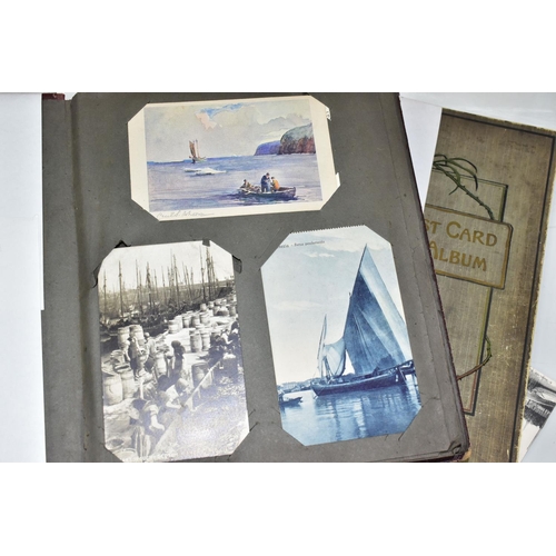 504 - POSTCARDS, three albums containing approximately 312 postcards, album one features early 20th centur... 