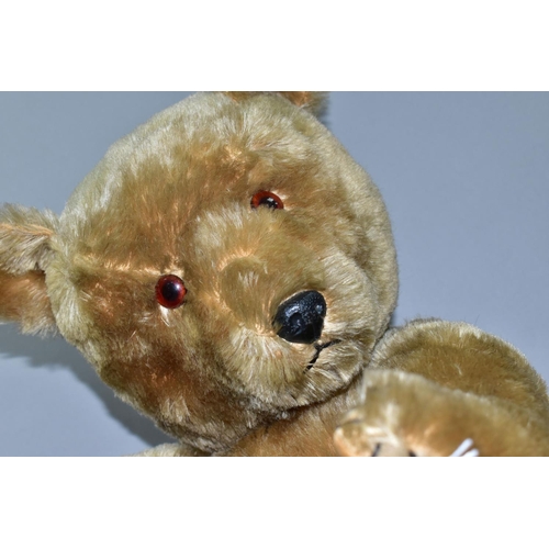 506 - A 20TH CENTURY CHILTERN HYGIENIC TOYS TEDDY BEAR, disc joints, stitched features, blonde mohair, hei... 