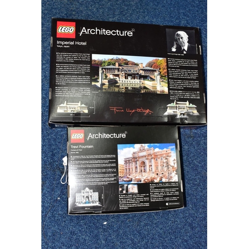 516 - LEGO ARCHITECTURE, two sets, Imperial Hotel Tokyo, no. 21017 and Trevi Fountain, no. 21020, in origi... 