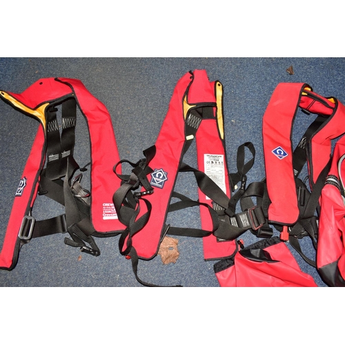 543 - ONE BOX OF TECHNICAL ITEMS AND SUNDRIES, to include three adult Crewsaver 150N Lifejackets EN396, a ... 