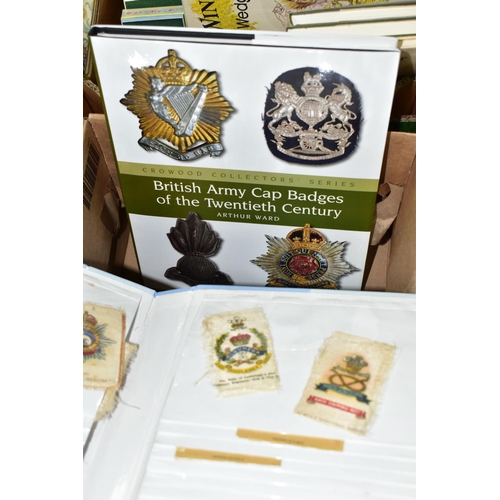 551 - TWO BOXES OF CIGARETTE CARDS AND ALBUMS TOGETHER WITH WEDGWOOD BEATRIX POTTER CERAMICS, to include s... 