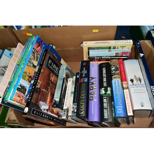 575 - BOOKS, six boxes containing approximately 175 titles in hardback and paperback formats, subjects inc... 