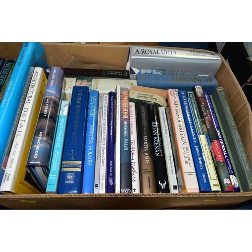 575 - BOOKS, six boxes containing approximately 175 titles in hardback and paperback formats, subjects inc... 